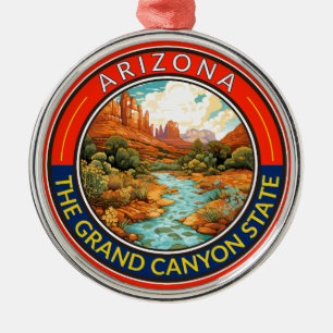 Arizona Travel Art Badge Metalen Ornament