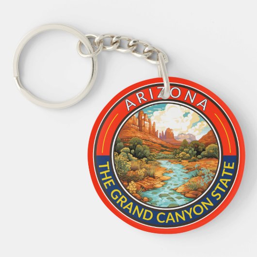 Arizona Travel Art Badge Sleutelhanger (Voorkant)