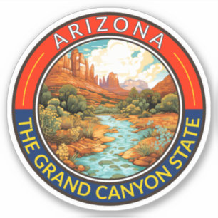 Arizona Travel Art Badge Sticker