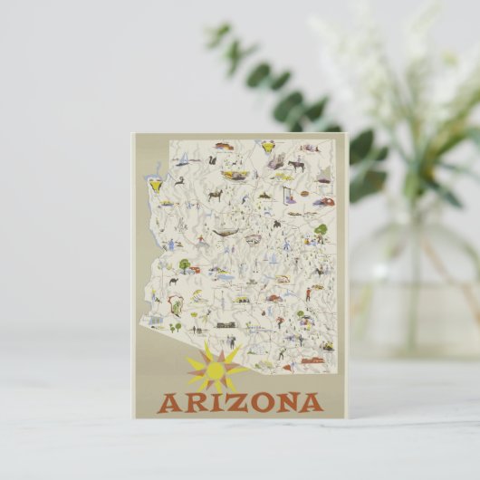  Arizona Travel Poster Briefkaart (Staand voorkant)