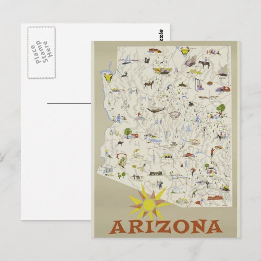  Arizona Travel Poster Briefkaart (Voorkant / Achterkant)