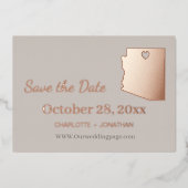 Arizona Trouw Save The Date Roze Goud Folie Uitnodiging (Voorkant)