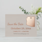 Arizona Trouw Save The Date Roze Goud Folie Uitnodiging (Staand Voorkant)