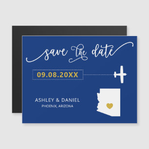 Arizona Trouwkaart Save the Date met kaart Magnetische Uitnodiging