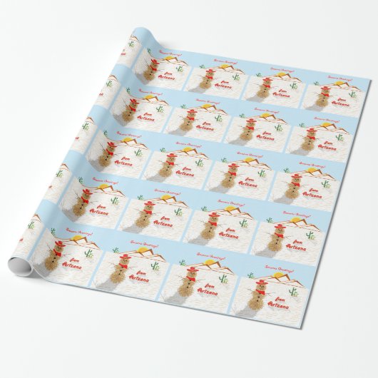 Arizona Tumbleweed Kerstmis Cadeaupapier (Uitgerold)