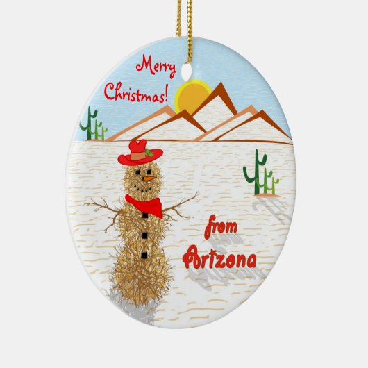 Arizona Tumbleweed Kerstmis Keramisch Ornament (Rechts)