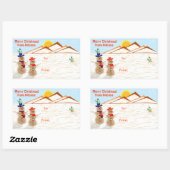Arizona Tumbleweed Snowman-Label voor kerstmis Rechthoekige Sticker (Vel)