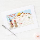 Arizona Tumbleweed Snowman-Label voor kerstmis Rechthoekige Sticker (Envelop)