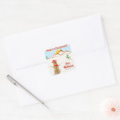 Arizona Tumbleweed Snowman Square Vierkante Sticker (Envelop)