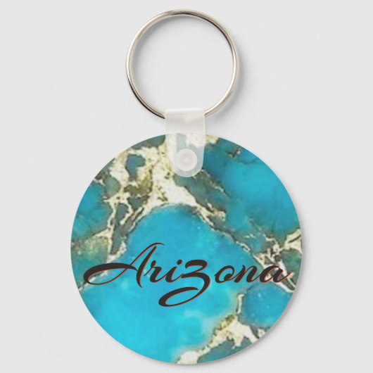 Arizona Turquoise met Pyriet Matrix 2 Sleutelhanger (Voorkant)
