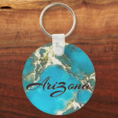 Arizona Turquoise met Pyriet Matrix 2 Sleutelhanger (Voorkant)