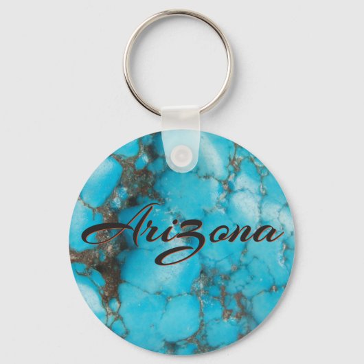 Arizona Turquoise Nugget met Pyriet Matrix 2 Sleutelhanger (Voorkant)