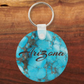Arizona Turquoise Nugget met Pyriet Matrix 2 Sleutelhanger (Voorkant)