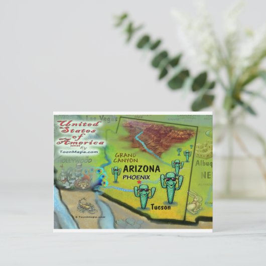 Arizona USA Kaart (Staand voorkant)