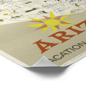 Arizona USA Map Vintage Travel Poster (Hoek)