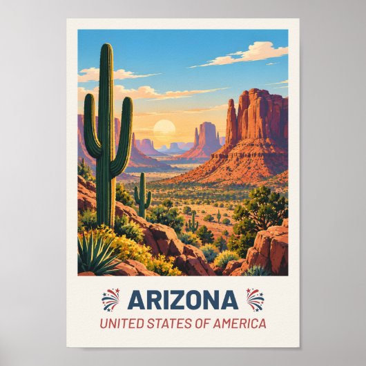 Arizona USA – Oude Reisposter Poster (Voorkant)