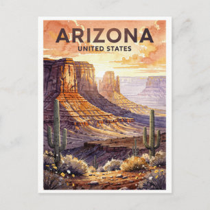Arizona USA Vintage Reizen Briefkaart