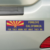 Arizona: Vergeven Californië Bumpersticker (Op auto)