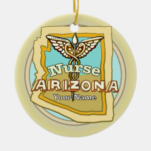 Arizona Verpleegster Caduceus Keramisch Ornament