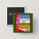 Arizona verwelkomt Obama Vierkante Button 5,1 Cm (Voorkant /achterkant)