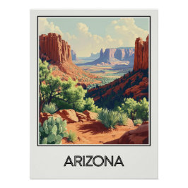 Arizona Vintage, landschap van het Wilde Westen Perfect Poster