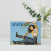 Arizona Vintage reisCowgirl Briefkaart (Staand voorkant)