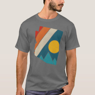 Arizona Vintage State Map Mountains Hiker Camping T-shirt
