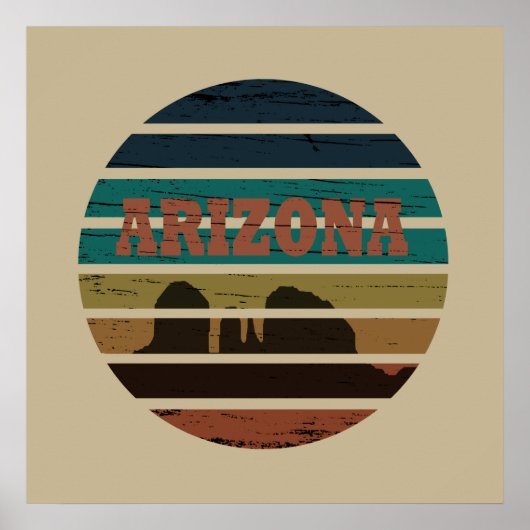arizona vintage sunset landschap az poster (Voorkant)