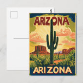 Arizona Vintage Travel Design Briefkaart (Voorkant / Achterkant)