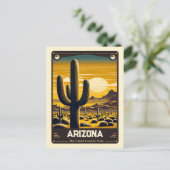 Arizona | Vintage van patriottische spirit Briefkaart (Staand voorkant)