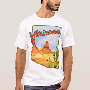 ARIZONA VINTAGE WOESTIJN CACTUS REIS BERGEN SAG T-SHIRT