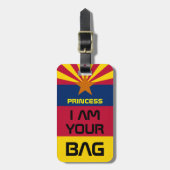 Arizona Vlag & Amerika Staten, Verenigde Staten /G Bagagelabel (Voorkant verticaal)