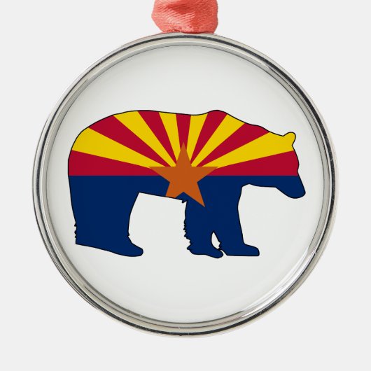 Arizona Vlag Beer Metalen Ornament (Voorkant)