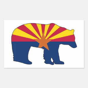 Arizona Vlag Beer Rechthoekige Sticker