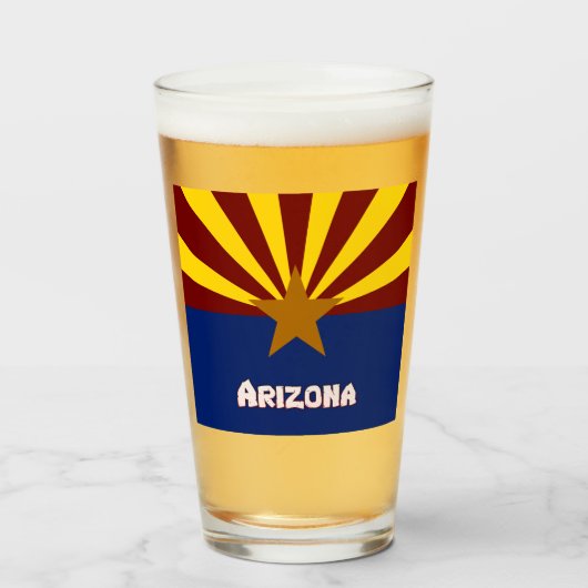 Arizona vlag glas (Voorkant gevuld)