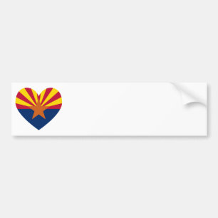 Arizona Vlag Hart Vorm Bumpersticker