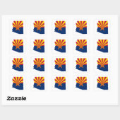 Arizona vlag kleuren vierkante sticker (Vel)