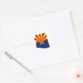 Arizona vlag kleuren vierkante sticker (Envelop)
