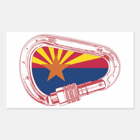 Arizona-vlag, klimmer Carabiner Rechthoekige Sticker (Voorkant)