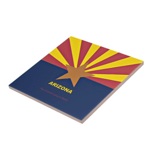 Arizona vlag met slagzin  tegeltje (Zijkant)