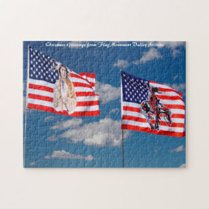 Arizona Vlag Monument Valley. Kerstgroeten Legpuzzel
