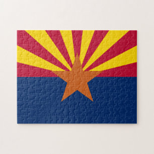 Arizona Vlag: Ondergaande Ster Zon, De Koperstaat Legpuzzel