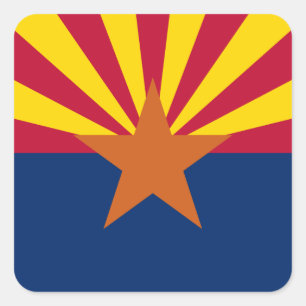 Arizona-vlag: Ondergaande Zon, The Copper State Vierkante Sticker