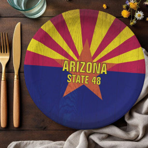 Arizona-vlag op houten sjabloon papieren bordje