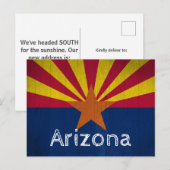 Arizona Vlag op weg naar het zuiden Aankondigingskaart (Voorkant / Achterkant)