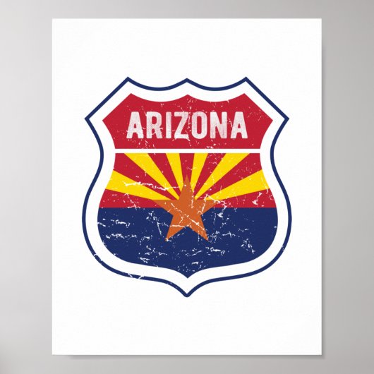 Arizona Vlag Route 66 Poster (Voorkant)