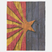  Arizona Vlag Veronderd hout Kijk uit Fleece Deken (Voorkant)