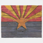  Arizona Vlag Veronderd hout Kijk uit Fleece Deken (Voorkant (Horizontaal))