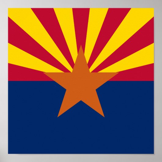 Arizona Vlag Vierkant Poster (Voorkant)