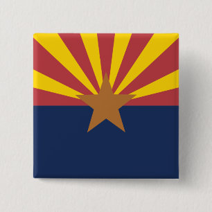 Arizona Vlag Vierkante Button 5,1 Cm